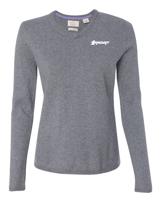 Ricart- Vintage Women's Cotton Cashmere V-Neck Sweater - W151363